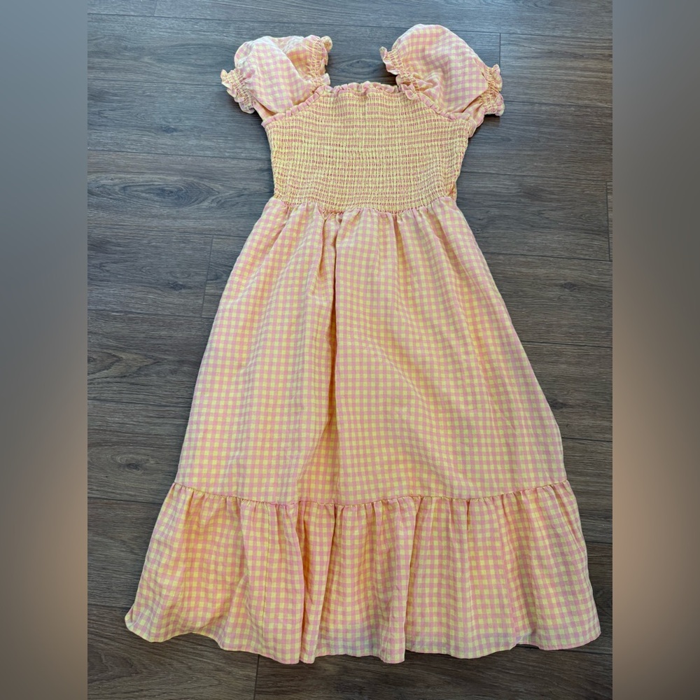 Rachel parcell smocked gingham dress